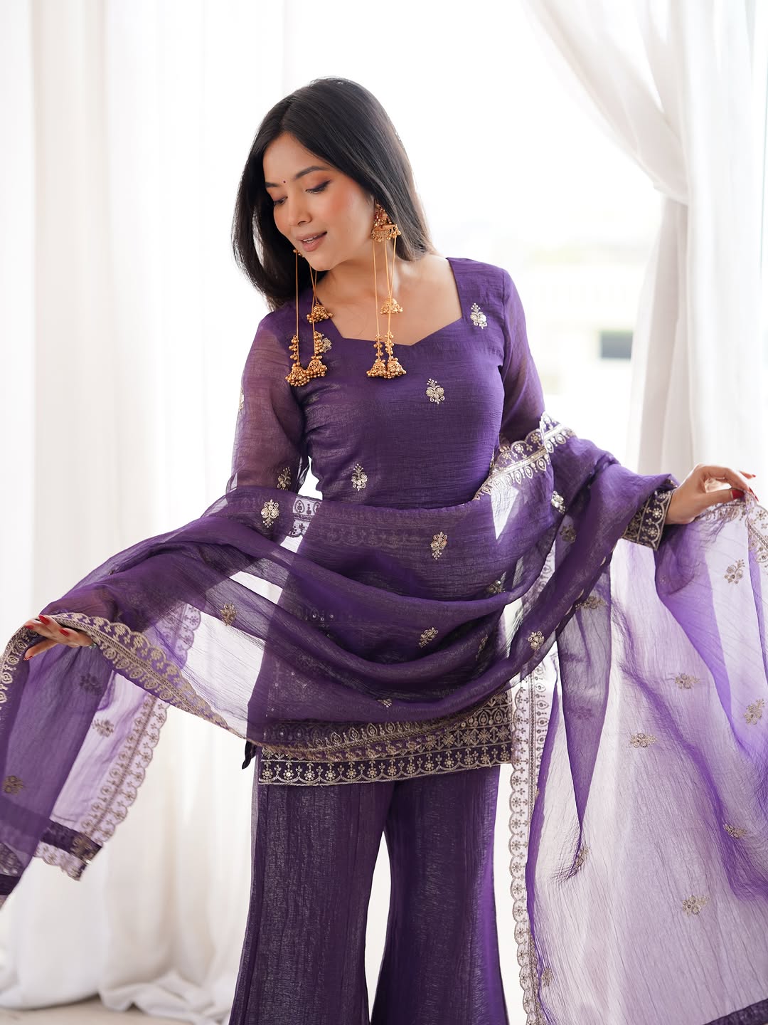 JINAL SHORT KURTI PALAZZO SET