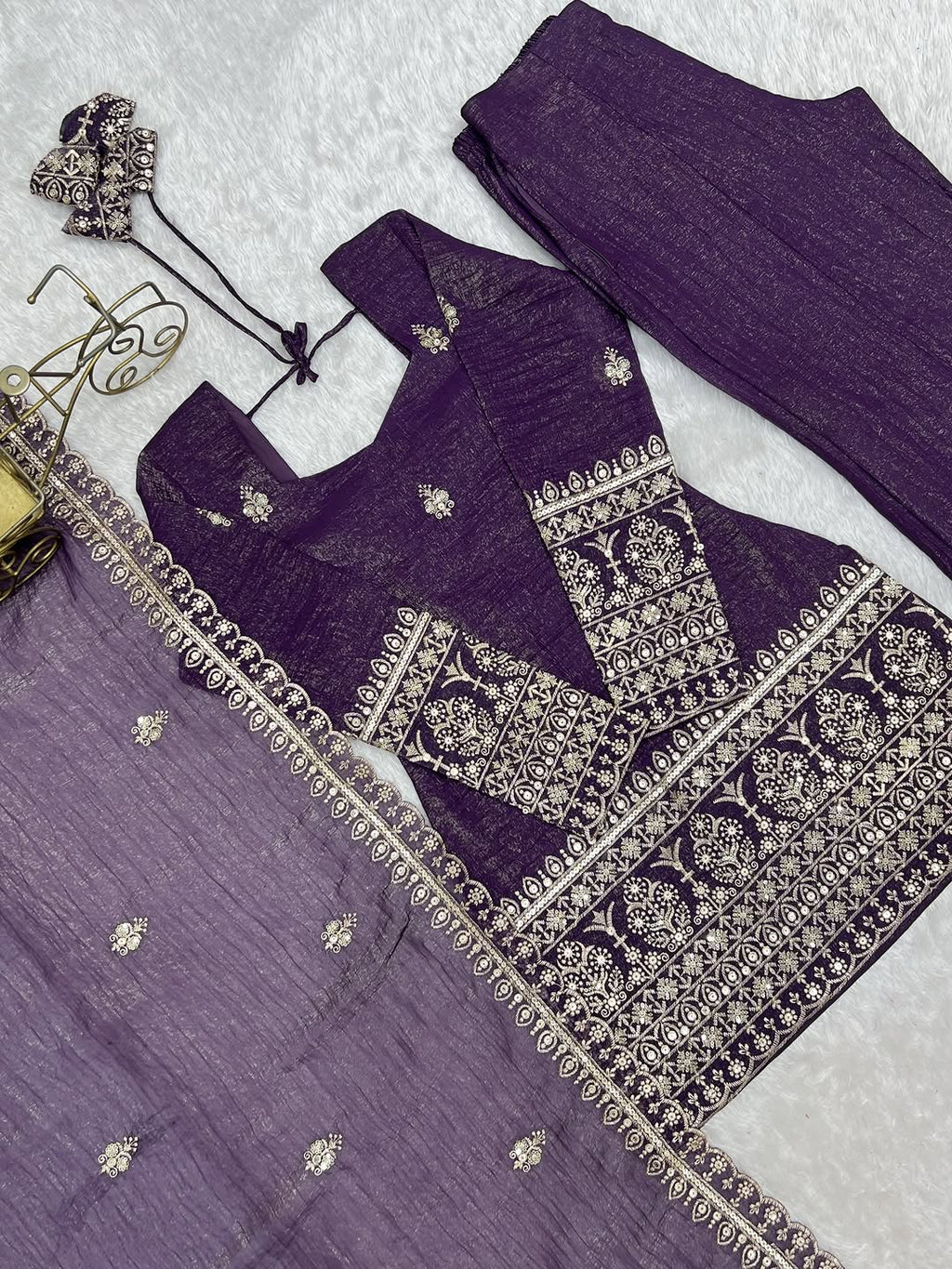 JINAL SHORT KURTI PALAZZO SET