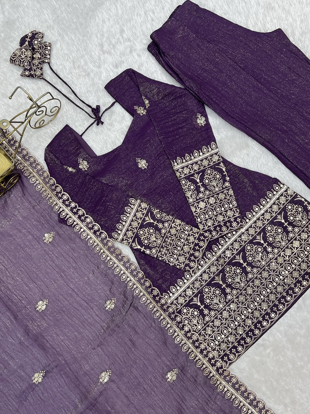 JINAL SHORT KURTI PALAZZO SET