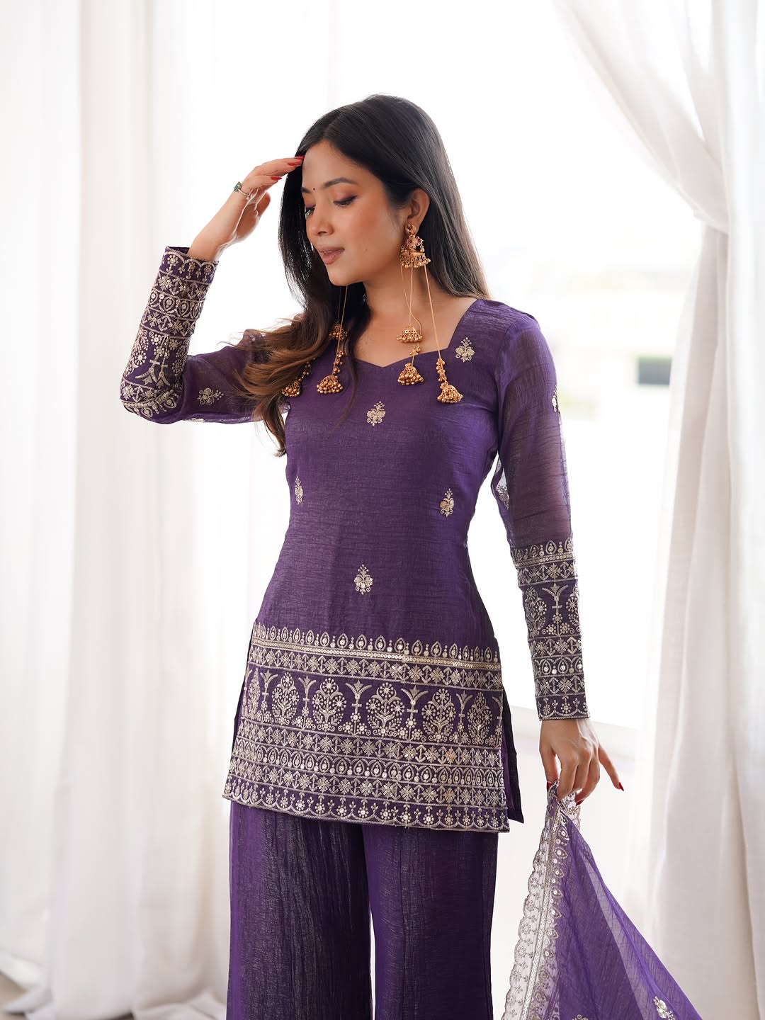 JINAL SHORT KURTI PALAZZO SET