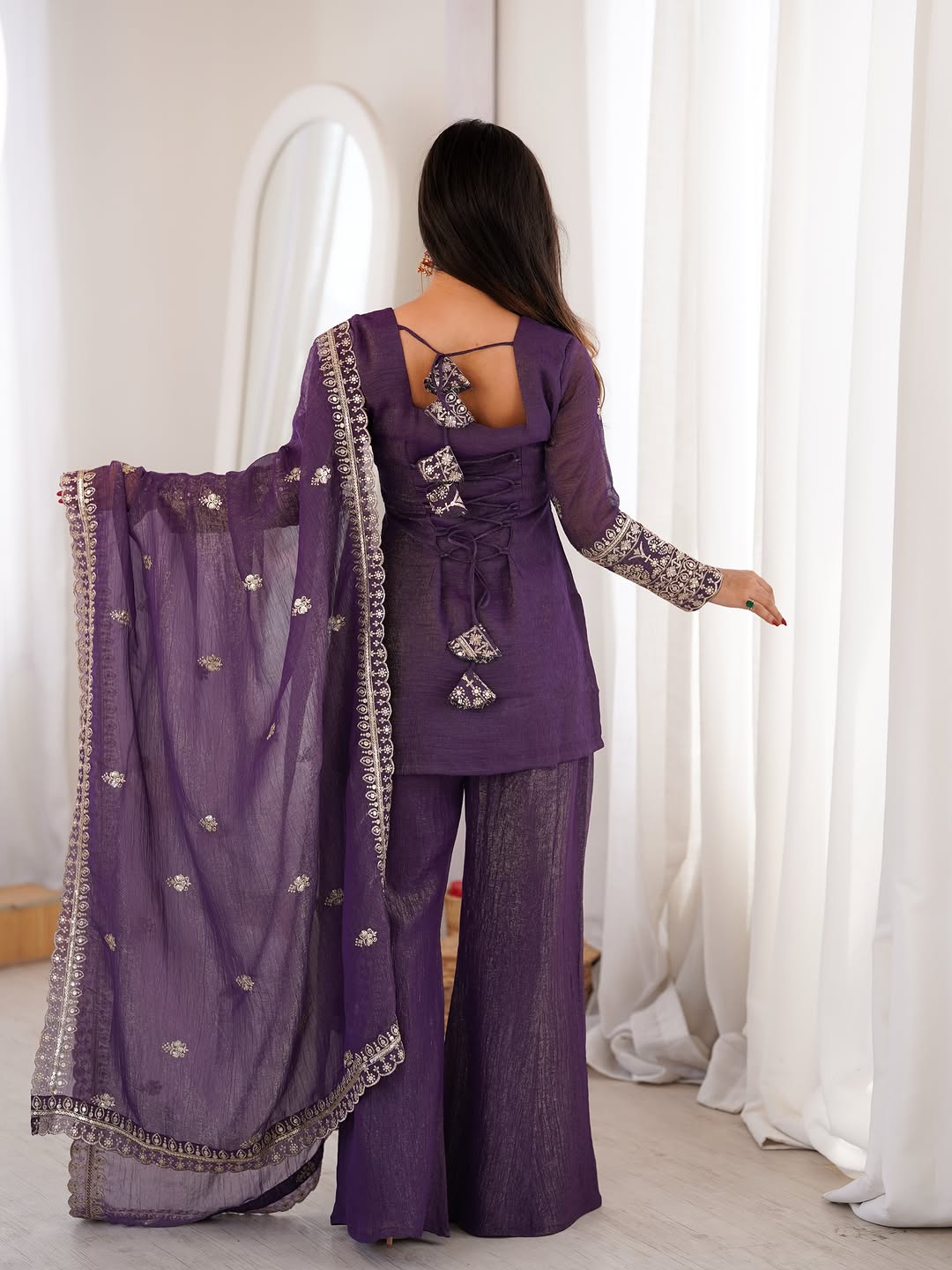 JINAL SHORT KURTI PALAZZO SET