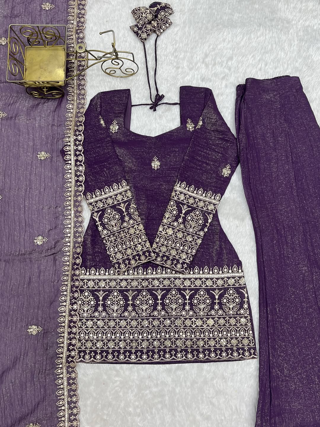JINAL SHORT KURTI PALAZZO SET