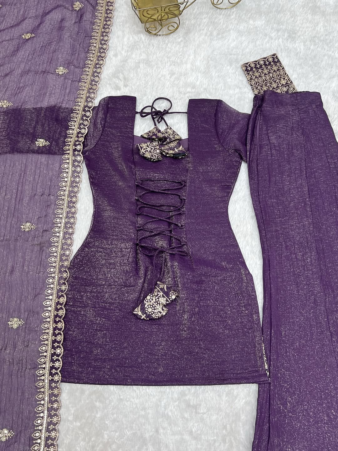 JINAL SHORT KURTI PALAZZO SET