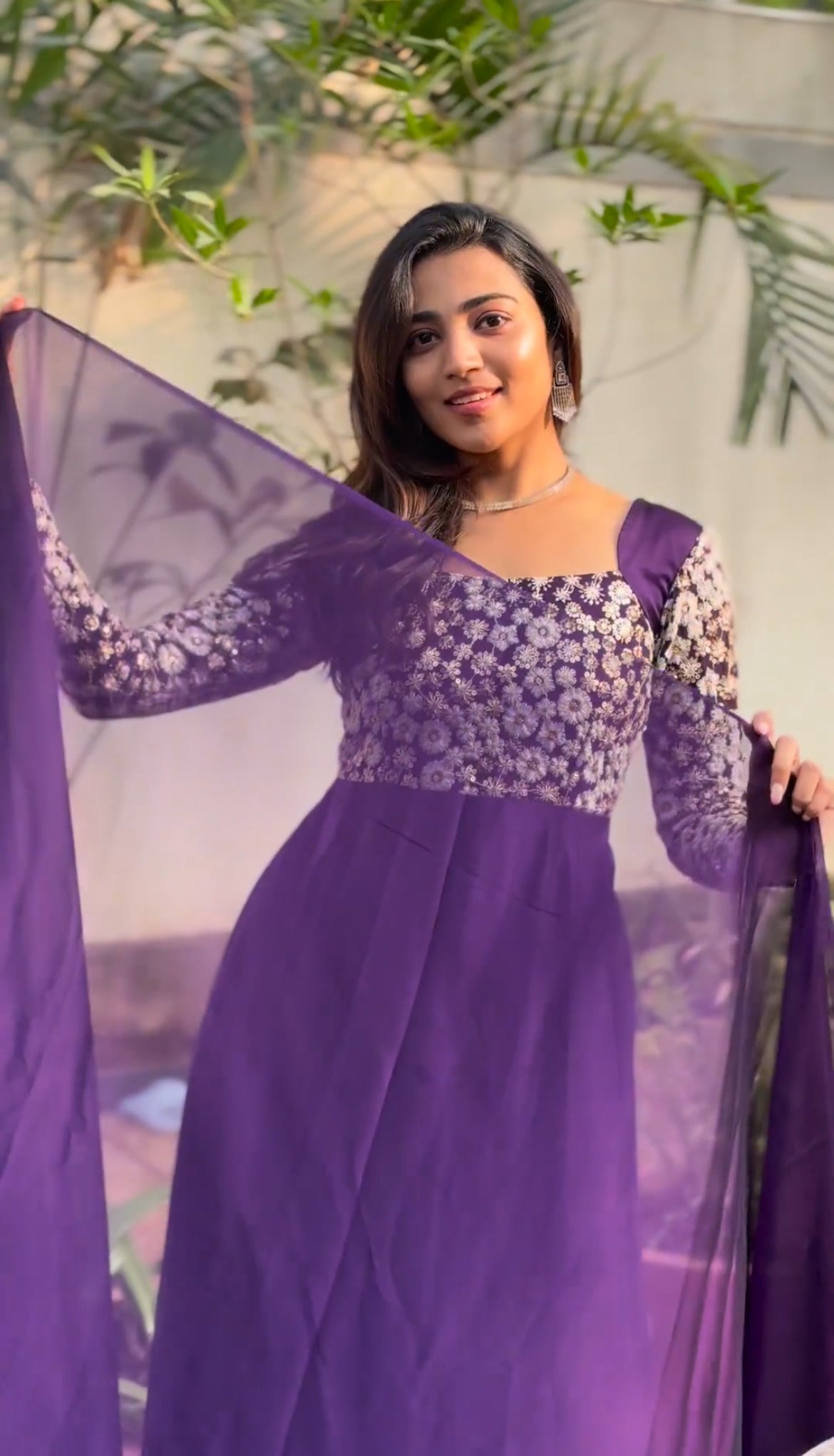 Lata Women Gown With Embroidery Dupatta