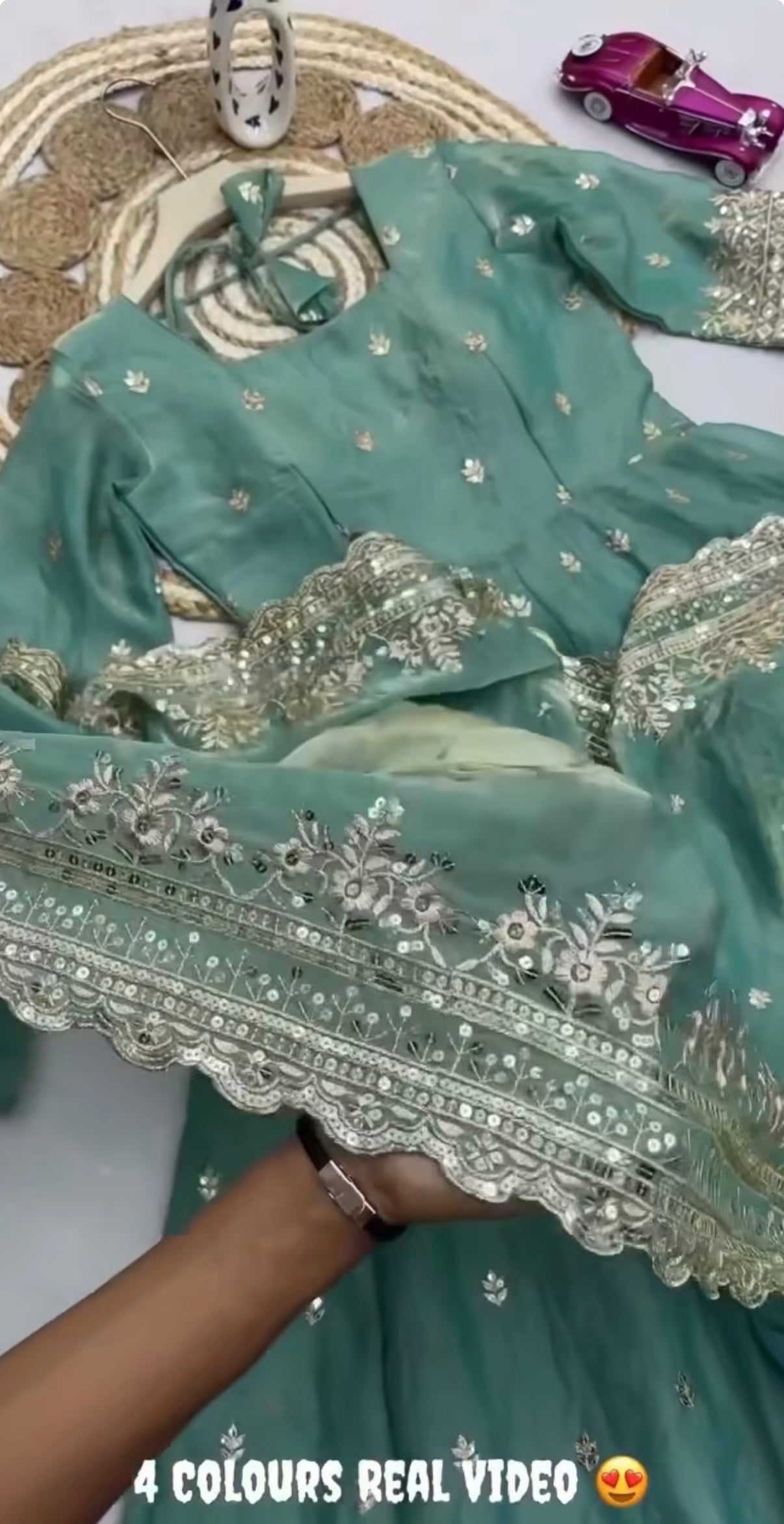 LADO GOWN WITH HEAVY EMBROIDERY